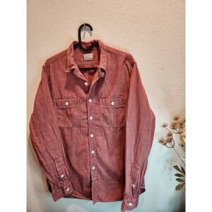 J.Crew‎ Chambray workshirts size S/small Indigo red/pink